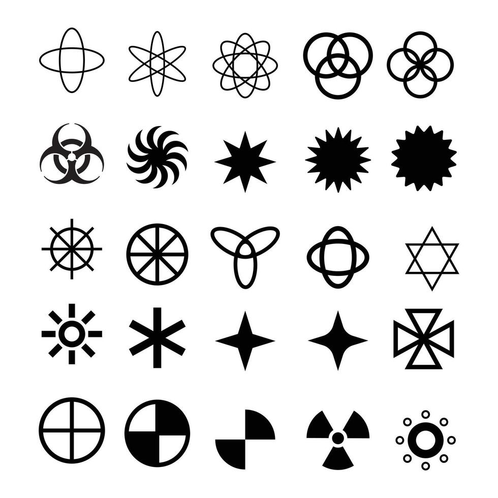 set of star icons collection in various styles. various shapes of stars that are suitable for elements such as snowflakes, sparkling items, decoration, etc. vector