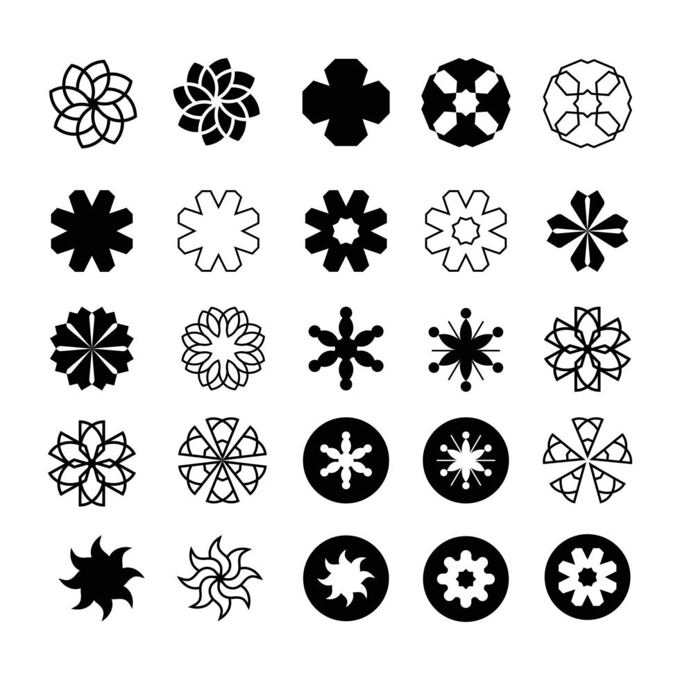 los diversos estilos de conjunto de colección de estrellas. varias formas de ilustraciones de estrellas que son adecuadas para copos de nieve, artículos brillantes, decoraciones, etc. vector