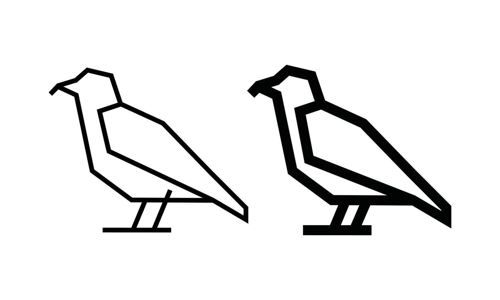 Ilustración de vector de arte de línea de aves aislada sobre fondo blanco. icono de contorno mínimo para el concepto de logotipo animal simple.