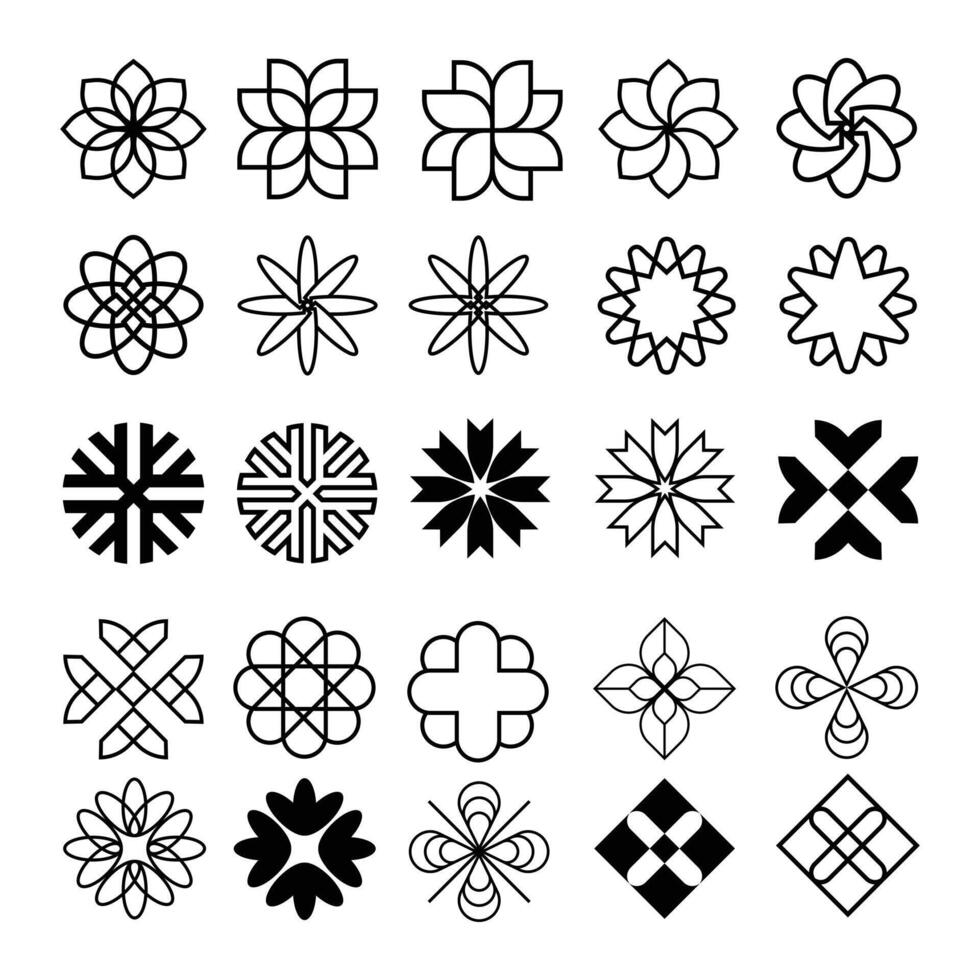 set of star icons collection in various styles. various shapes of stars that are suitable for elements such as snowflakes, sparkling items, decoration, etc. vector