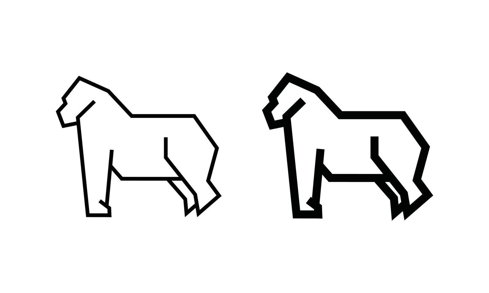 Ilustración de vector de arte de línea de gorila aislado sobre fondo blanco. icono de contorno mínimo para el concepto de logotipo animal simple.