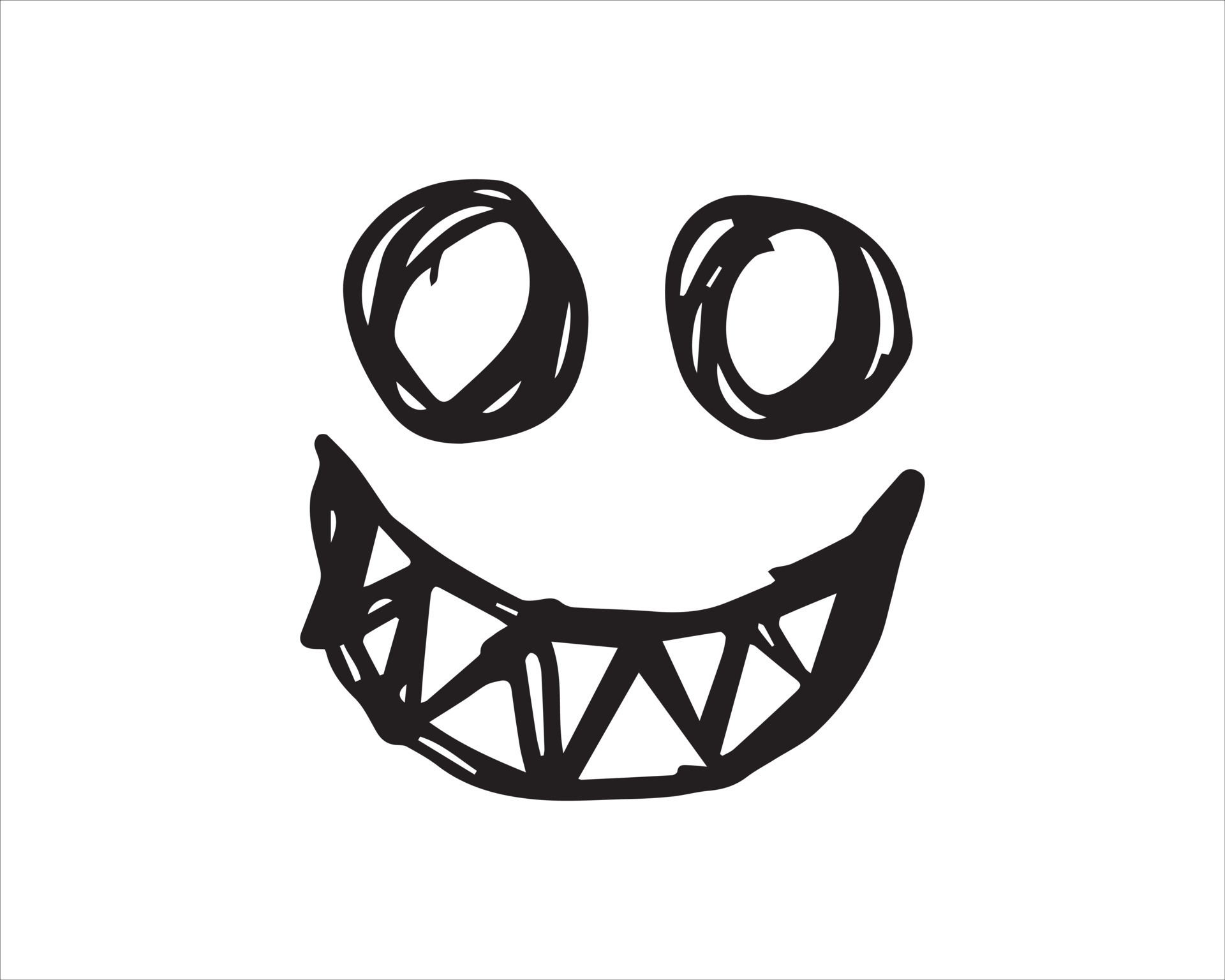 a simple scary sad yet smiling face illustration. a kind of Halloween  doodle set in vector graphic for tattoo and element graphic. 4677944 Vector  Art at Vecteezy