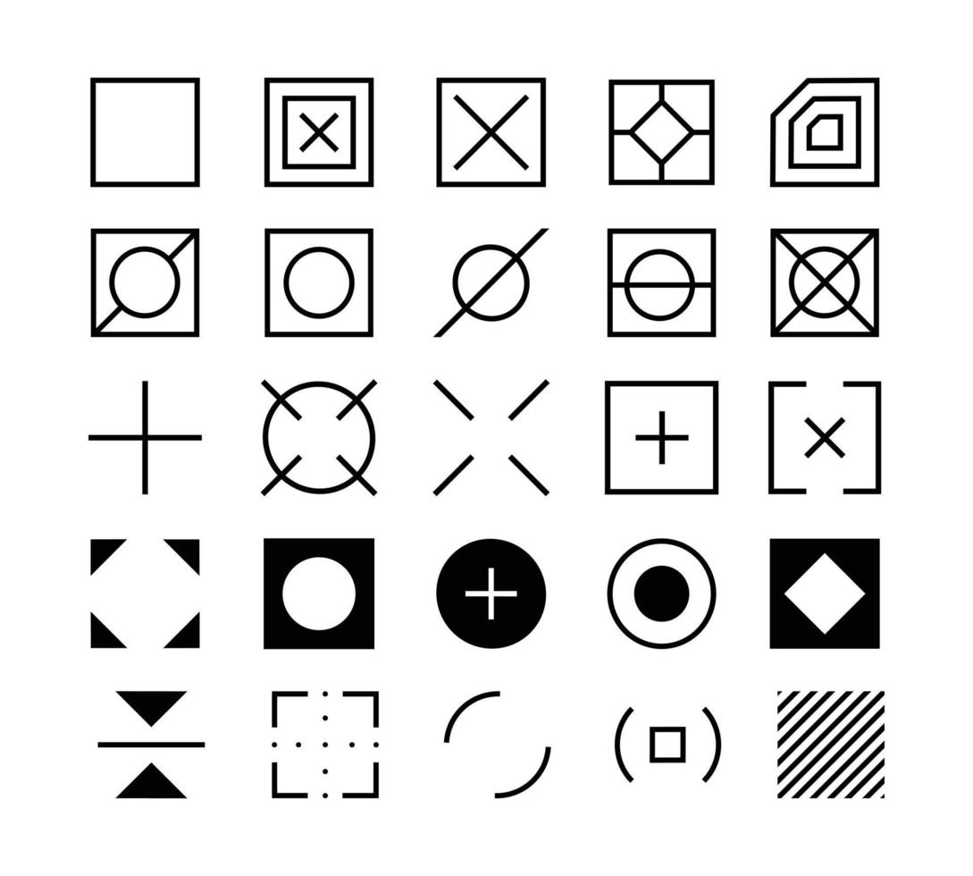 conjunto de iconos futuristas abstractos para el sitio web ui ux o cualquier elemento de diseño. Ilustración de elemento creativo para cualquier propósito de uso. vector