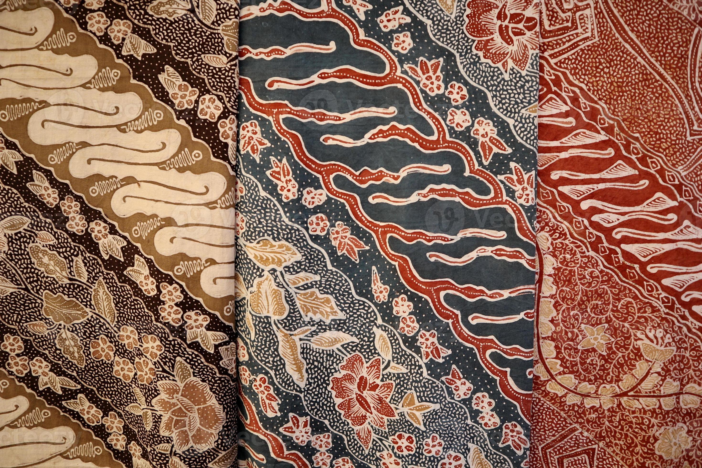 Close look of popular fabrics in Indonesia called Batik, this is made