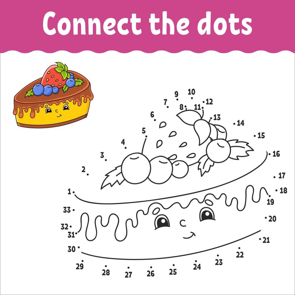 Dot to dot. Draw a line. Handwriting practice. Learning numbers for kids. Education worksheet. Activity coloring page. Coon style. With answer. vector