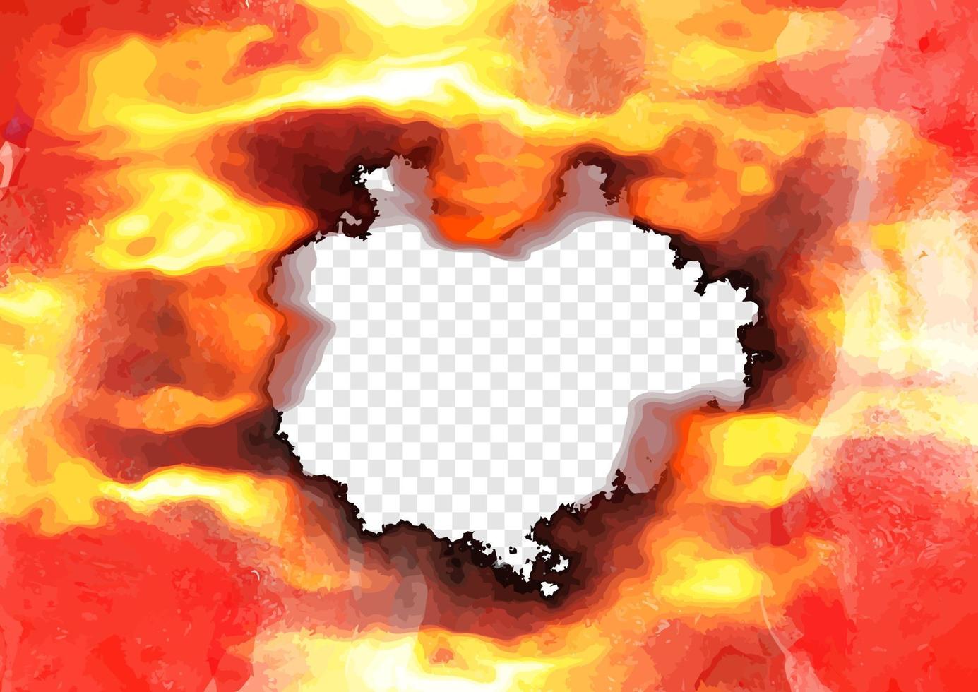 Burning Flaming Fire Paper Background Border vector