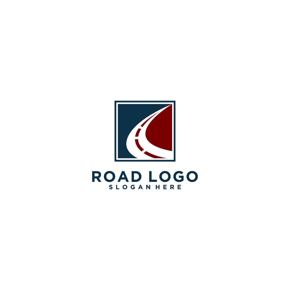 plantilla de logotipo de carretera en fondo blanco vector