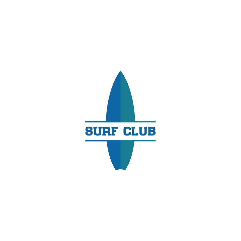 surf club logo template in white background vector