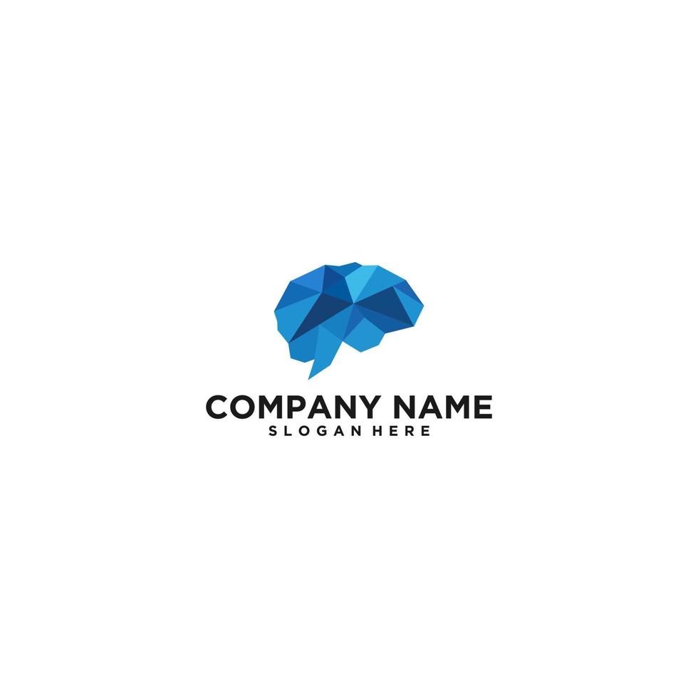 abstract brain logo template in white background vector