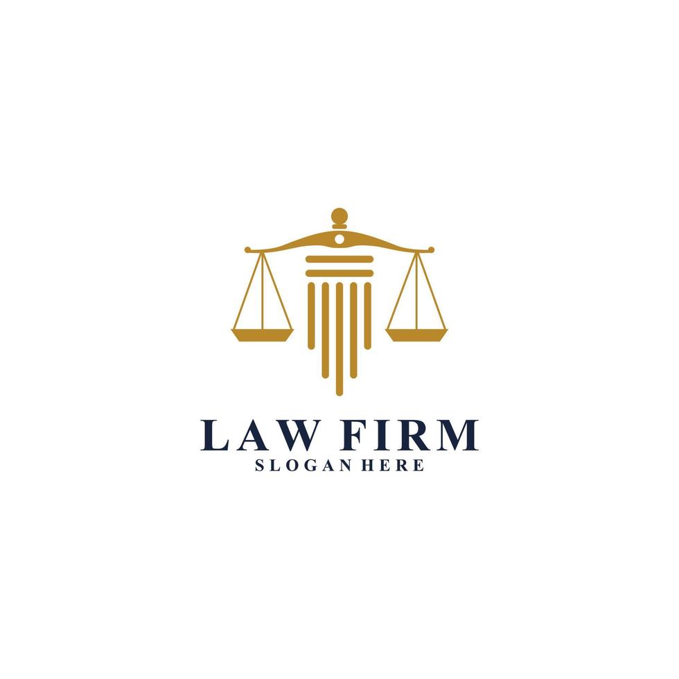 plantilla de logotipo de bufete de abogados en fondo blanco vector