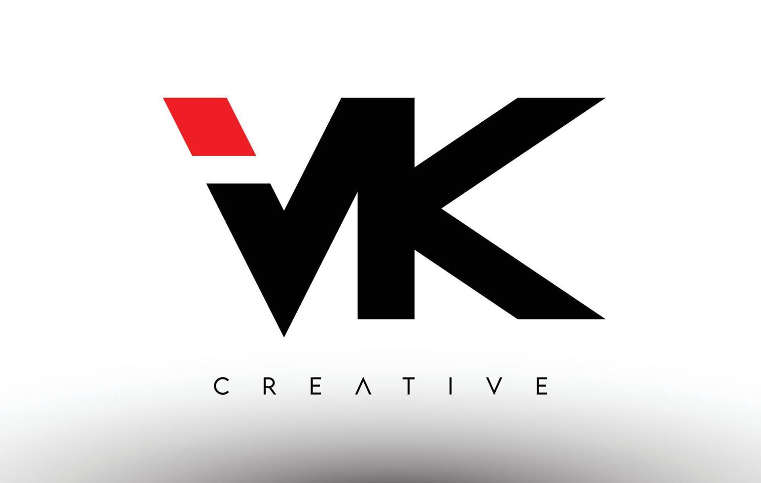 Vk creativo diseño de logotipo de letra moderna. vk icono letras logo vector