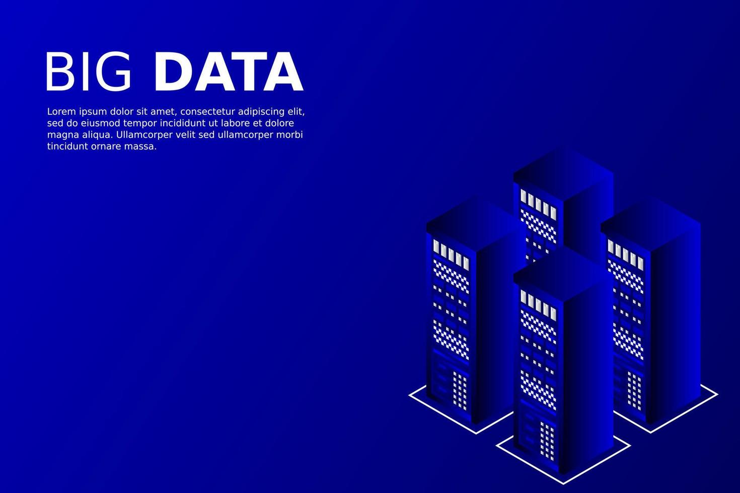 Mainframe, powered server, high technology concept, data center, cloud data storage vector