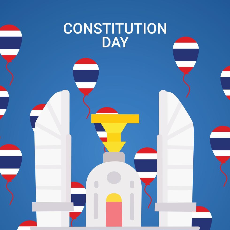 ilustración vectorial día de la constitución tailandia vector