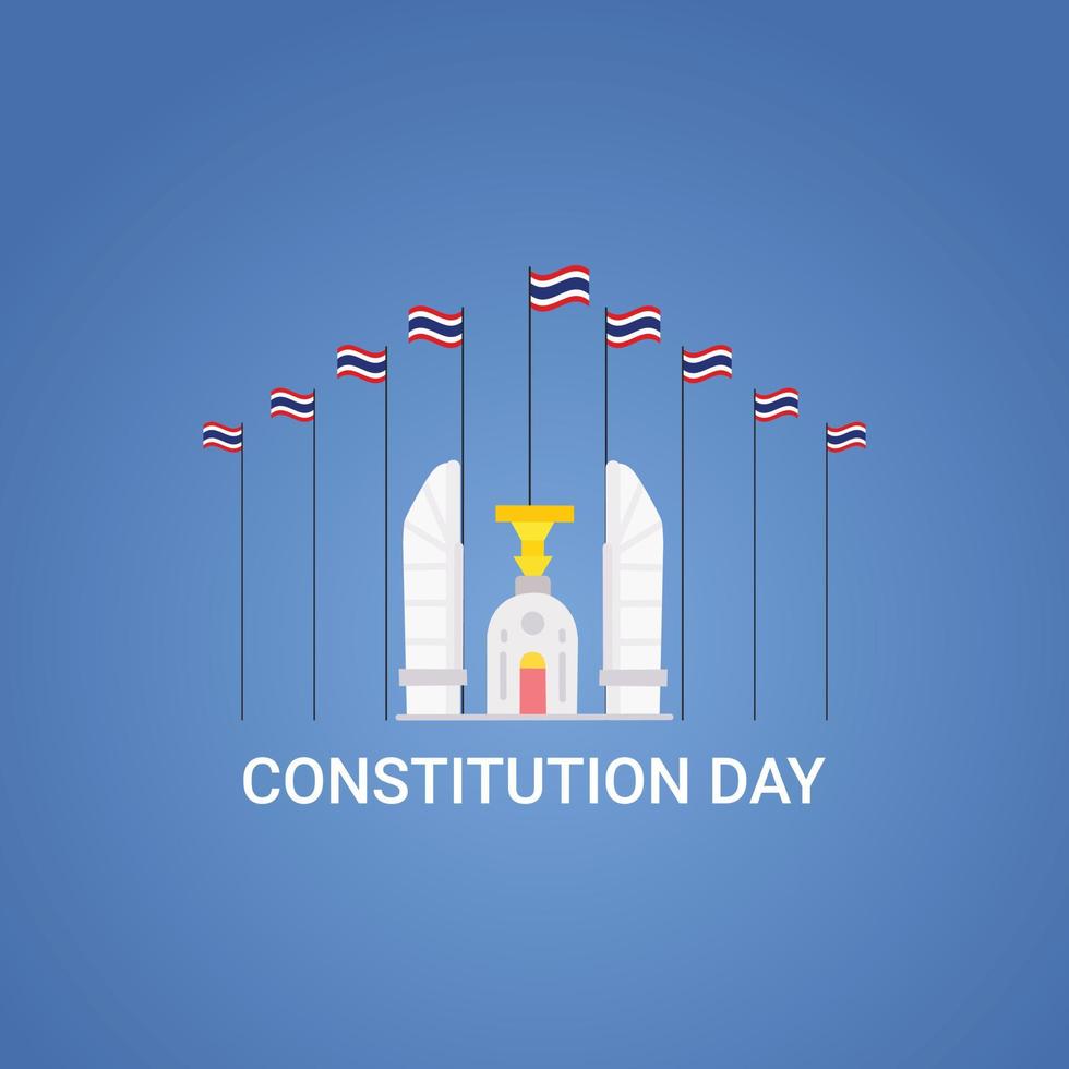 ilustración vectorial feliz día de la constitución tailandia vector