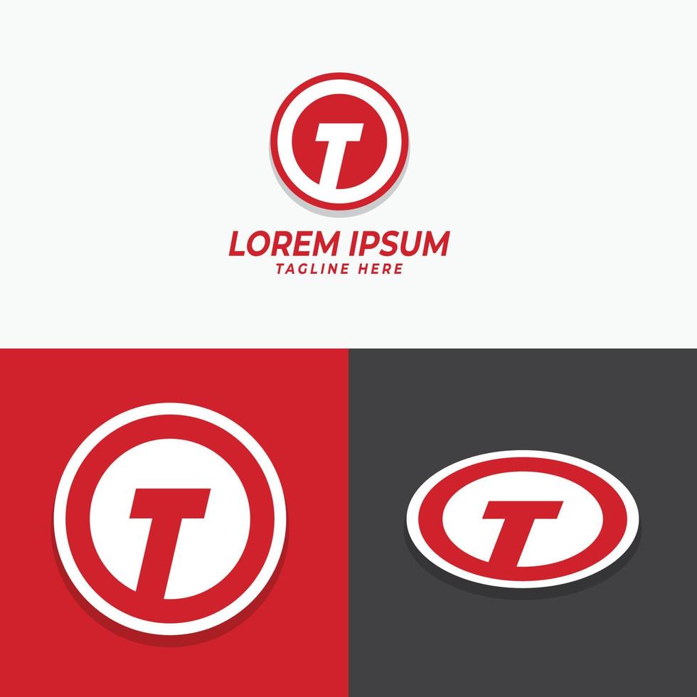 initial t circle logo template vector