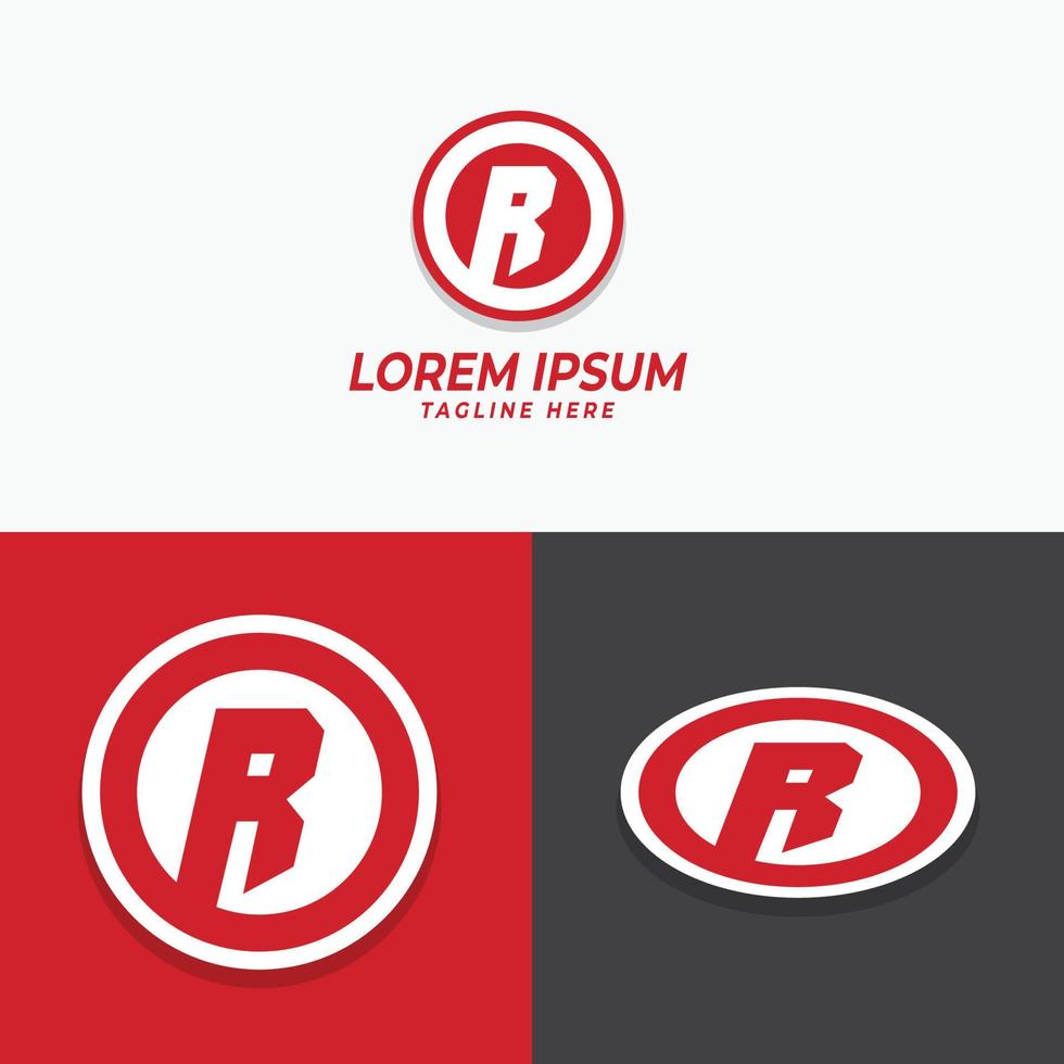 initial r circle logo template vector