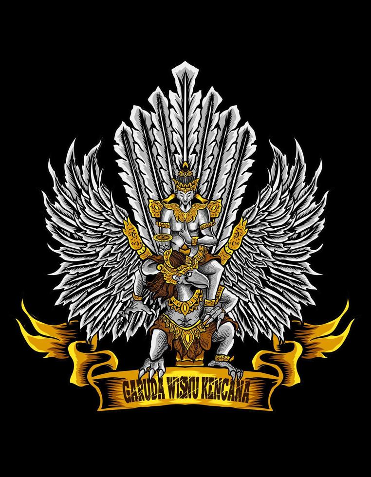 ilustración vectorial garuda wisnu kencana icono vector