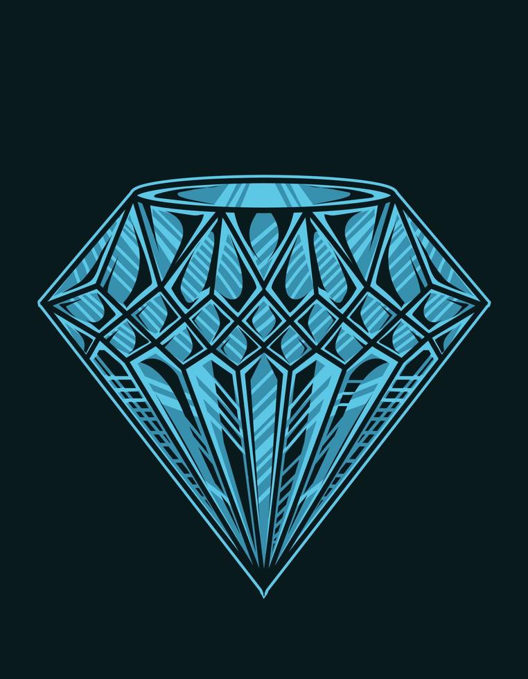 ilustración vectorial de lujo diamante color azul vector