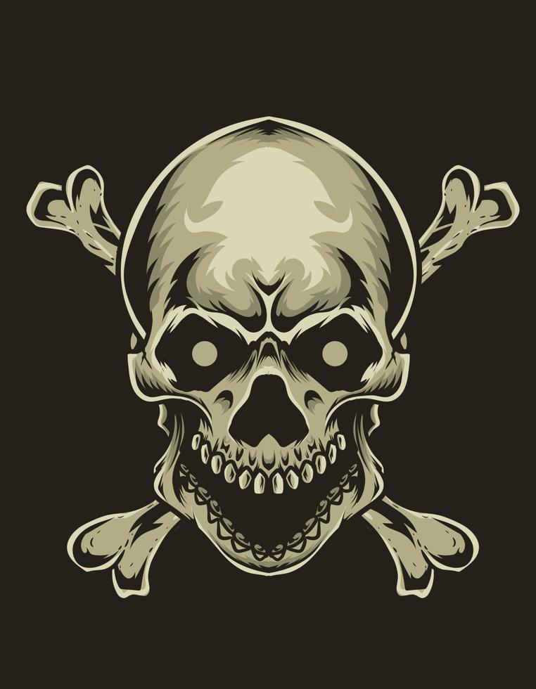 illustration vector angry skull head