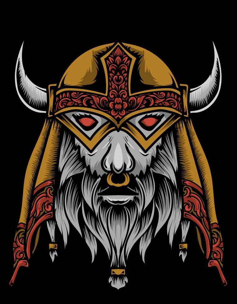 illustration vector scary viking head
