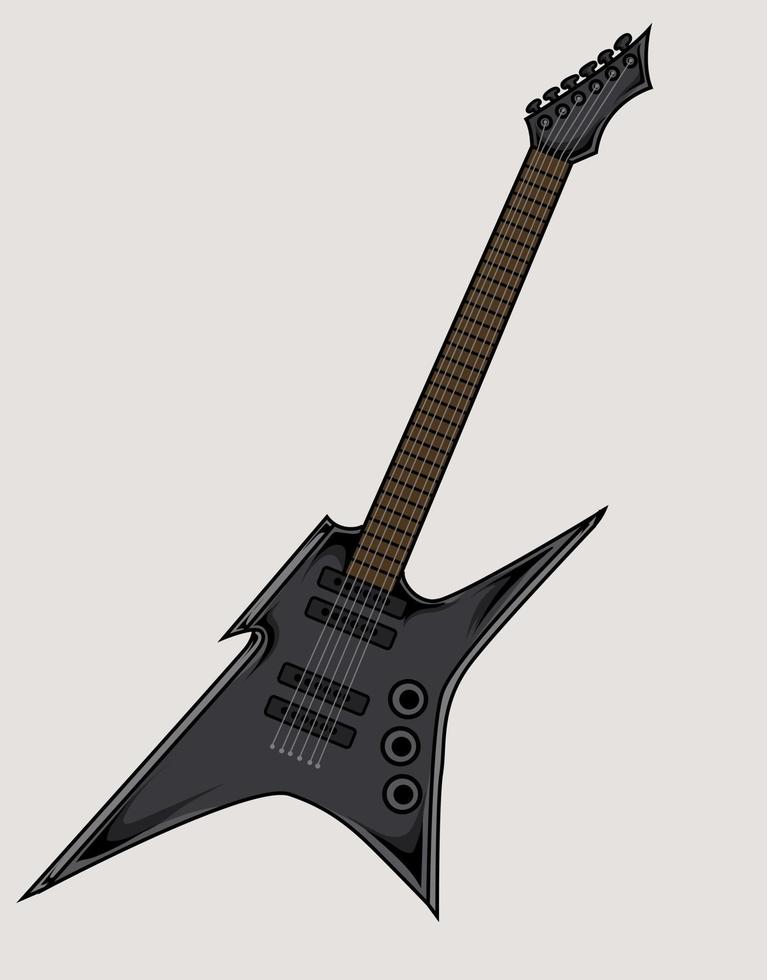 Ilustración de vector de guitarra eléctrica sobre fondo blanco.