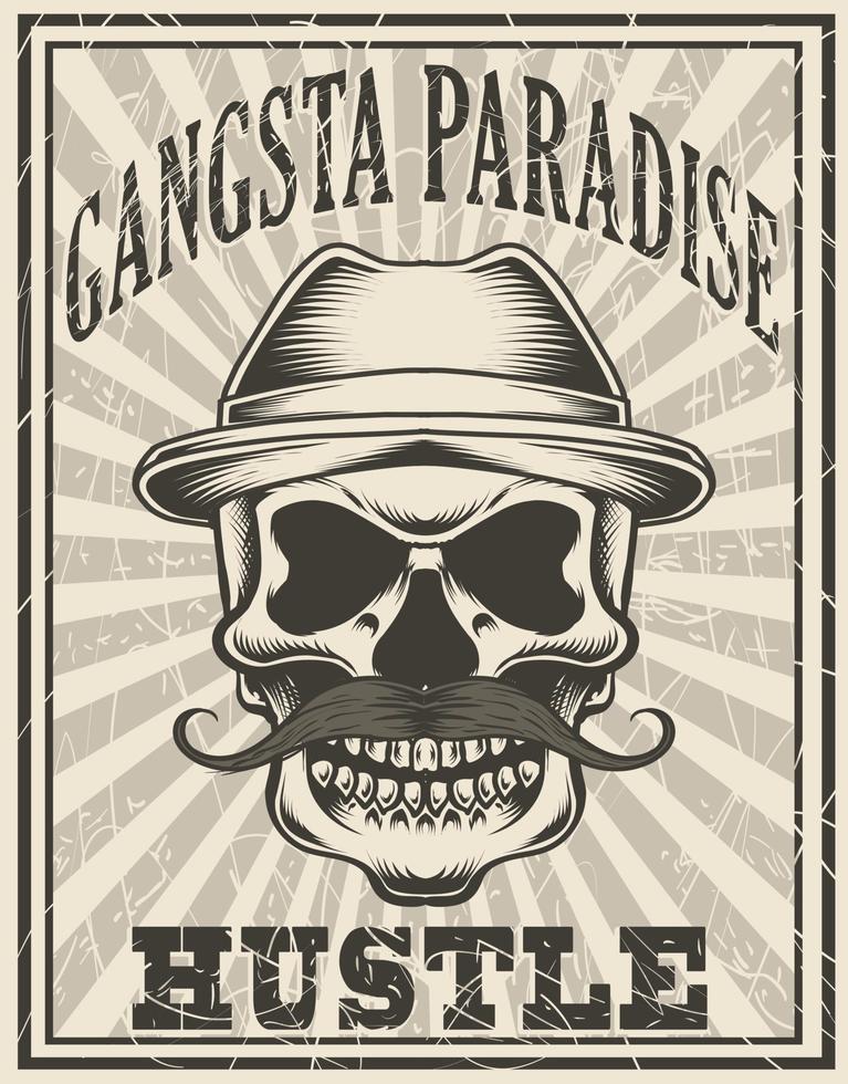 illustration vector gangster paradise poster