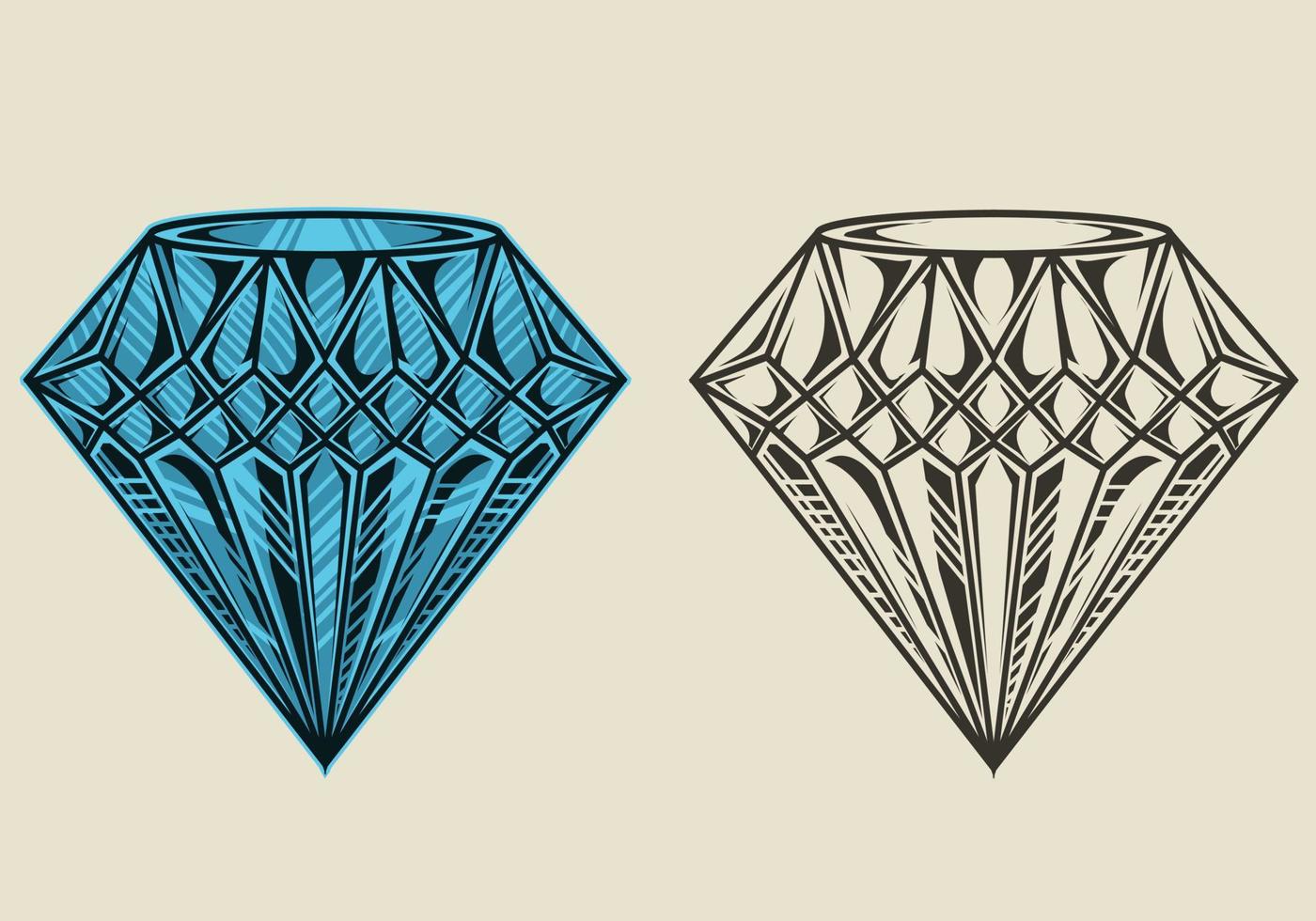 illustration vector set vintage diamond