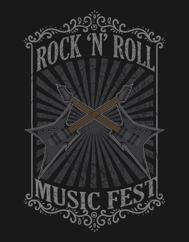 illustration vector rock n roll music fest poster