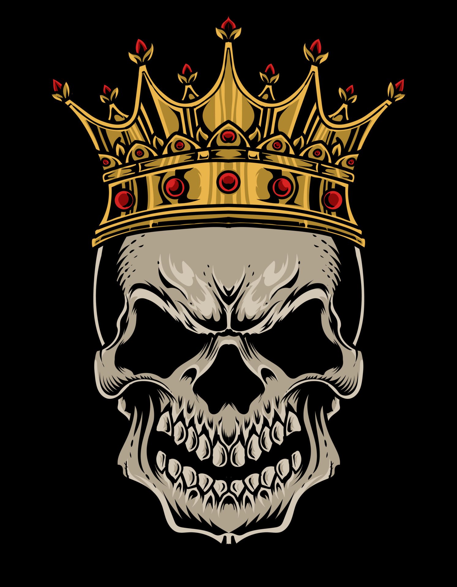 illustration vector skull king crown 4680105 Vector Art at Vecteezy