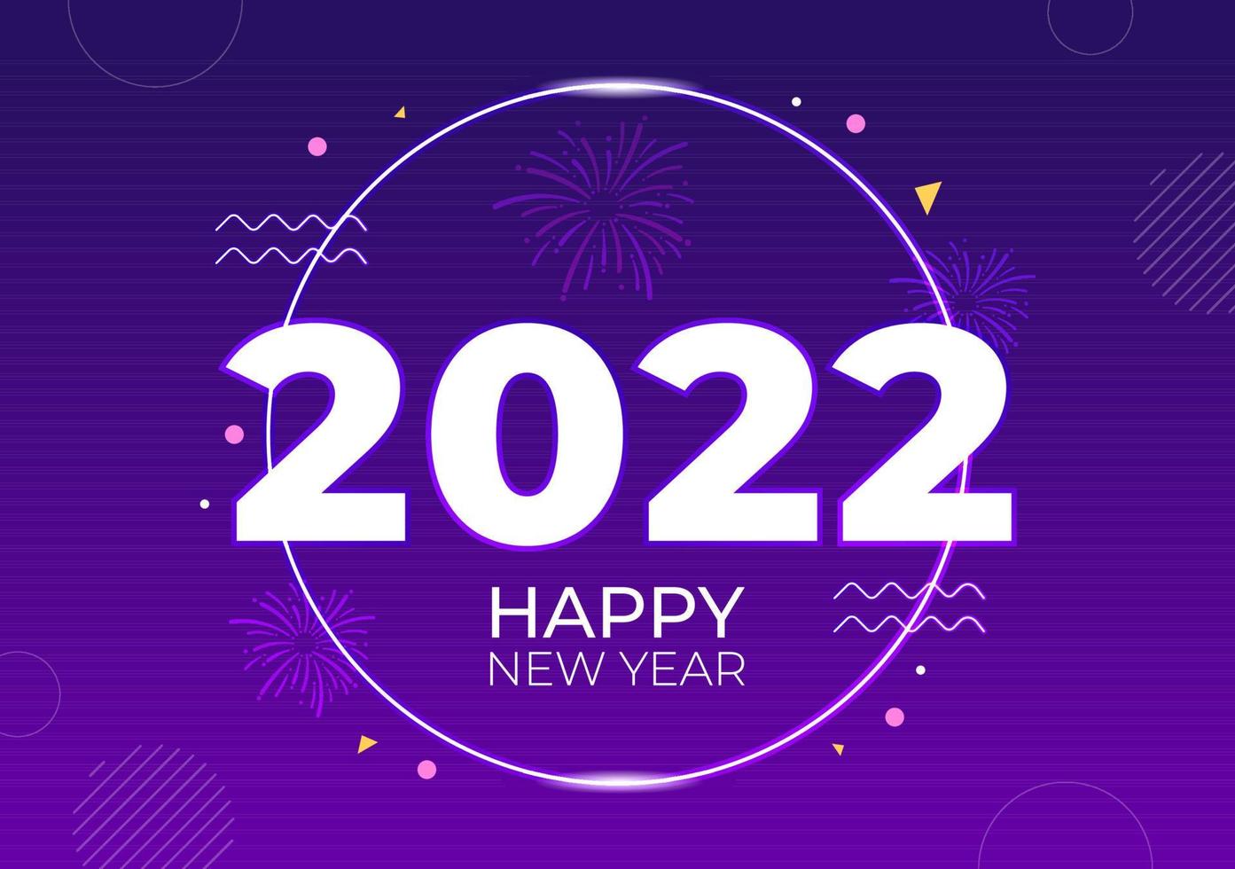 Happy New Year 2022 Template Flat Design Illustration with Ribbons and Confetti on a Colorful Background for Poster, Brochure or Banner vector