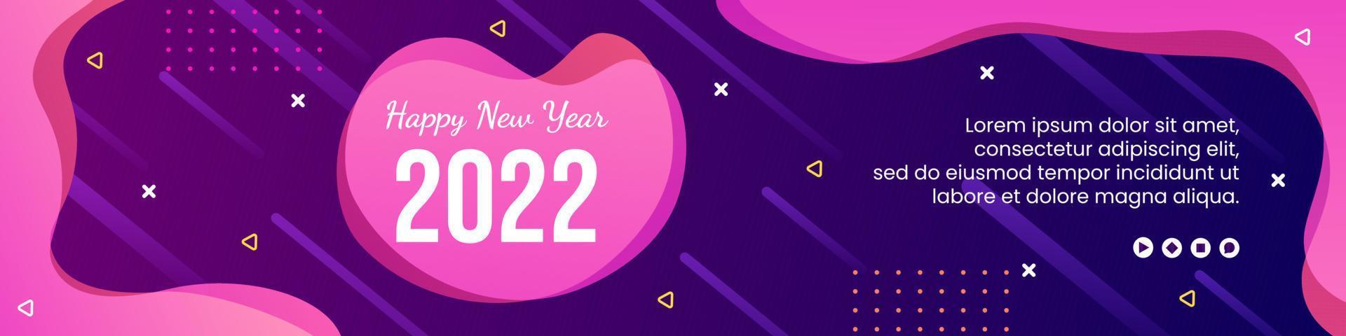 Happy New Year 2022 Banner Template Flat Design Illustration Editable of Square Background Suitable for Social media, Feed, Card, Greetings and Web Internet Ads vector