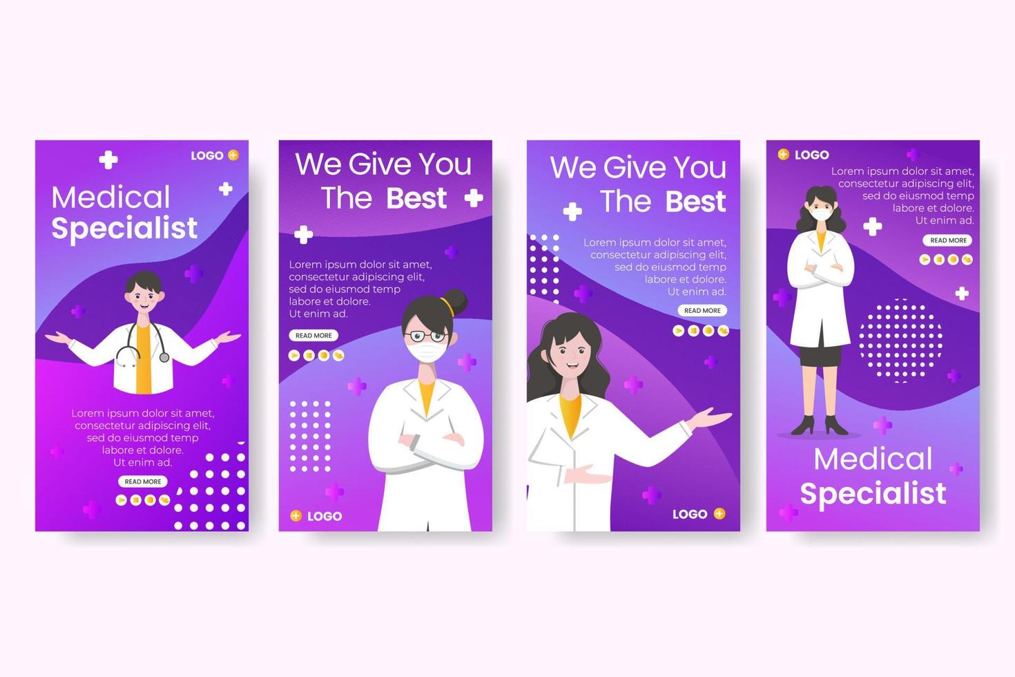 Medical Healthcare Stories Template Flat Design Illustration Editable of Square Background Suitable for Social media, Feed, Card, Greetings and Web Internet Ads vector