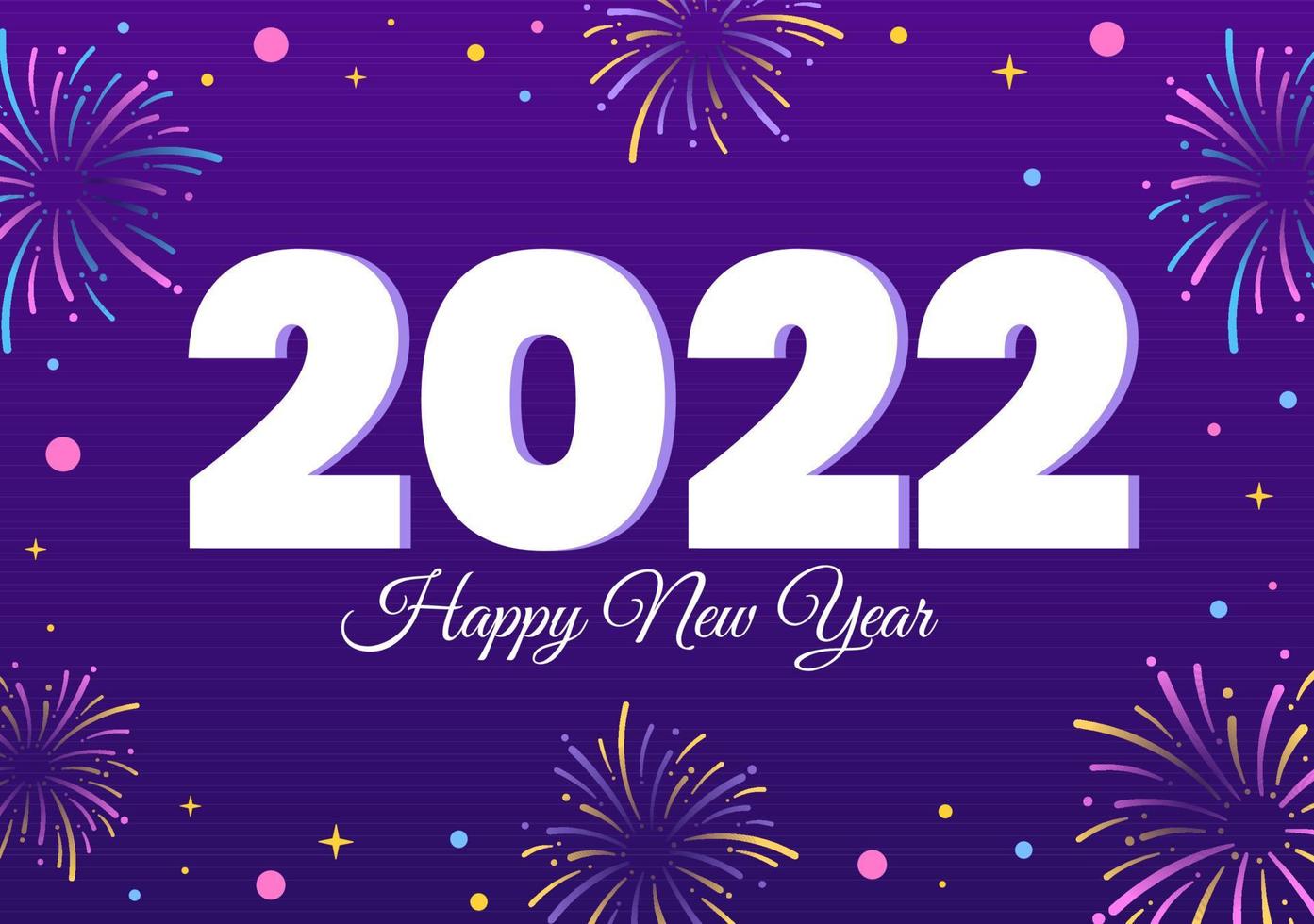 Happy New Year 2022 Template Flat Design Illustration with Ribbons and Confetti on a Colorful Background for Poster, Brochure or Banner vector
