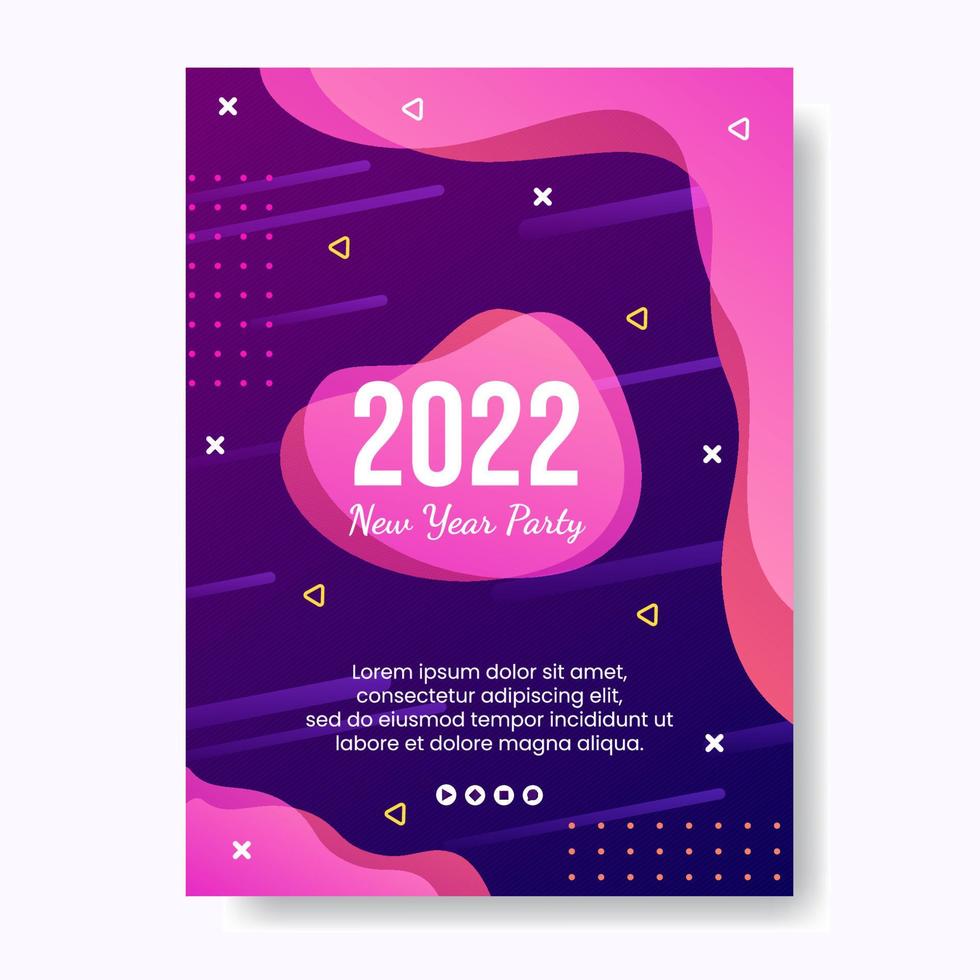 Happy New Year 2022 Poster Template Flat Design Illustration Editable of Square Background Suitable for Social media, Feed, Card, Greetings and Web Internet Ads vector
