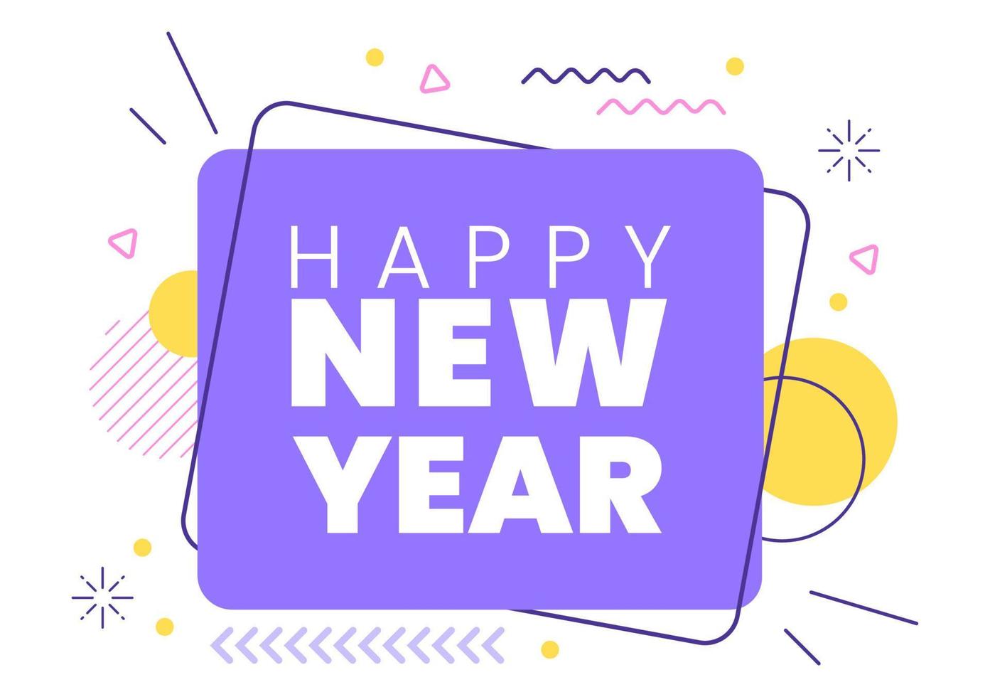 Happy New Year 2022 Template Flat Design Illustration with Ribbons and Confetti on a Colorful Background for Poster, Brochure or Banner vector