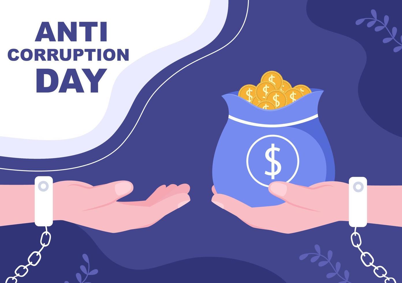 Anti Corruption Day Which is Commemorated Every 9 December for Tell the Public to Stop Give Money with a Prohibition Sign in Flat Design Illustration vector