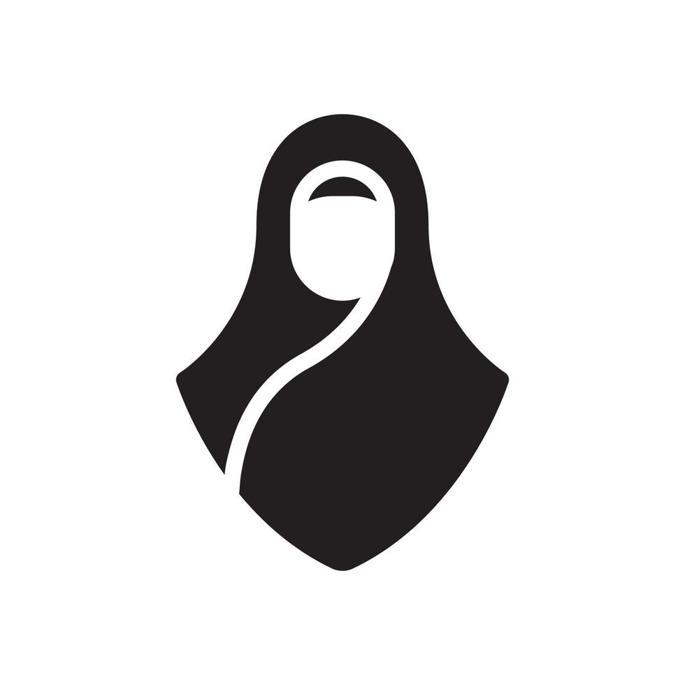 icono de glifo hijab vector