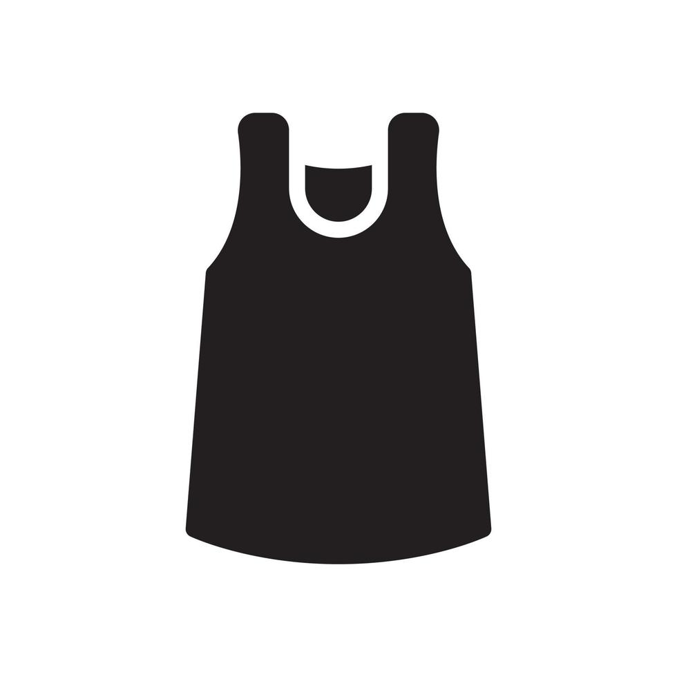 icono de glifo de camisetas sin mangas vector