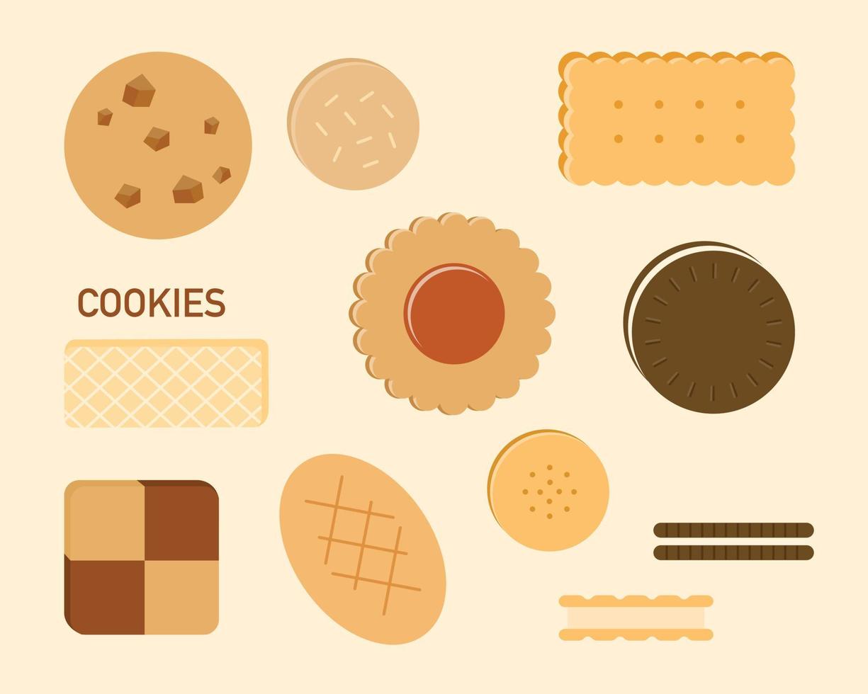 biscuit collection. flat design style vector illustration.
