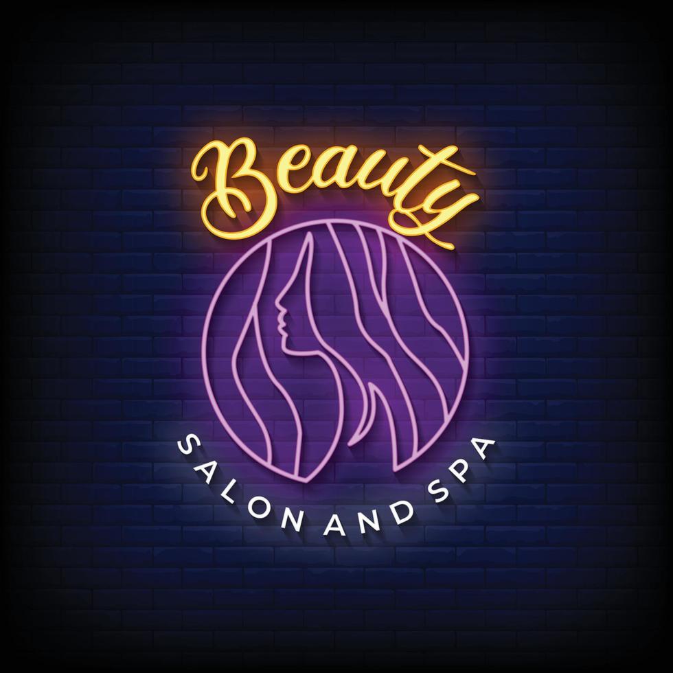 Beauty Salon and Spa Neon Signs Vector