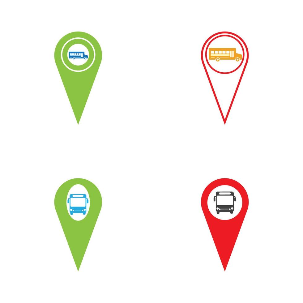 bus station location map pointer sign vector