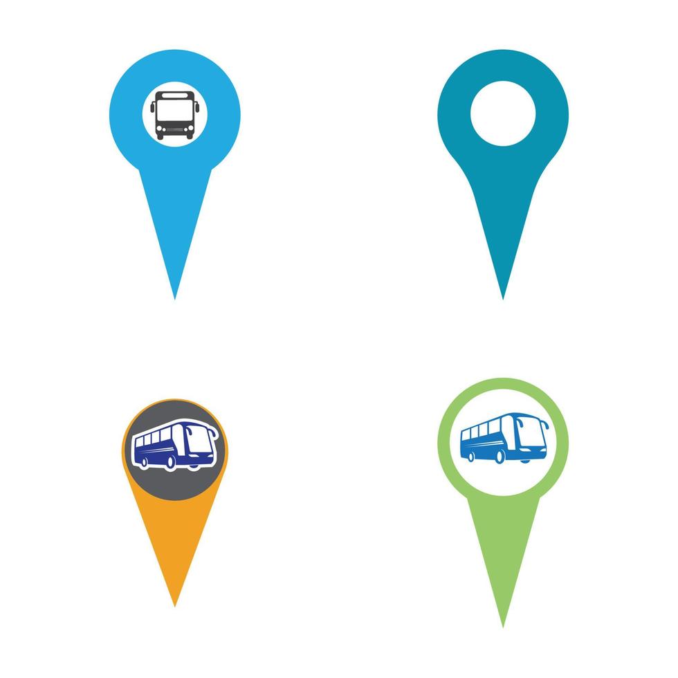 señal de puntero del mapa de ubicación de la estación de autobuses vector