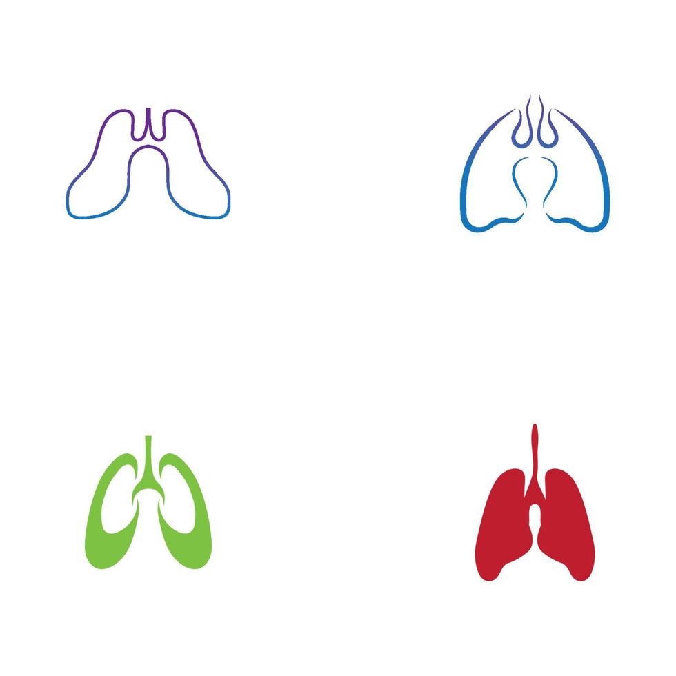 vector de plantilla de diseño de ilustración de logotipo de pulmones de órgano