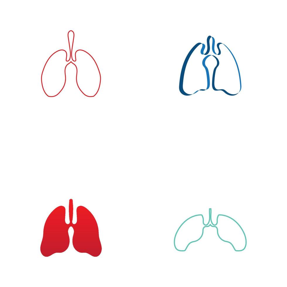 organ lungs logo illustration design template vector