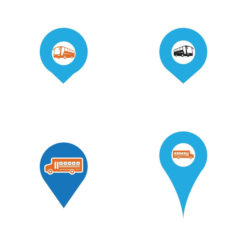 señal de puntero del mapa de ubicación de la estación de autobuses vector