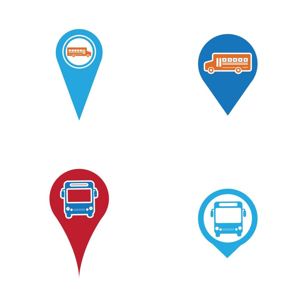 bus station location map pointer sign vector