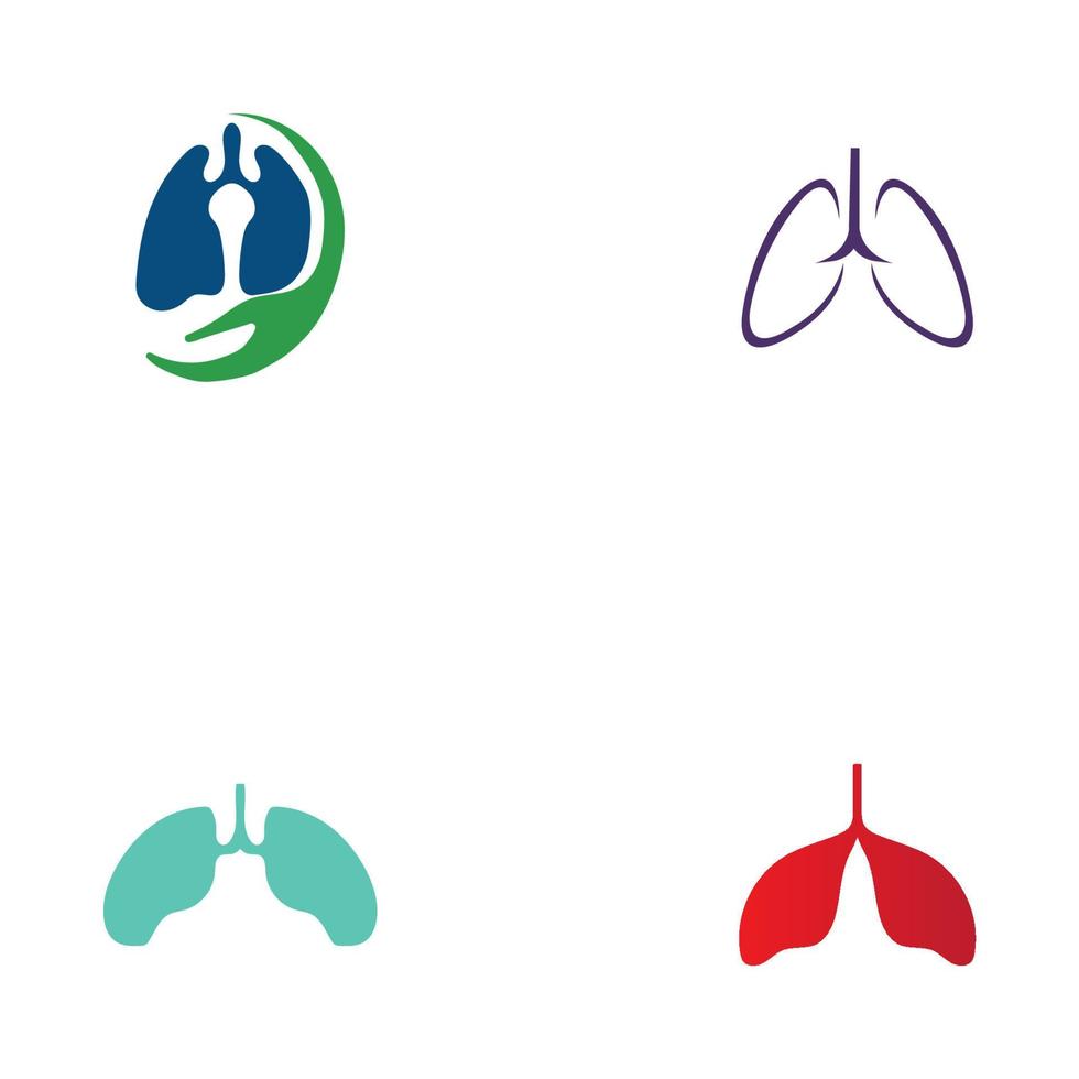 vector de plantilla de diseño de ilustración de logotipo de pulmones de órgano