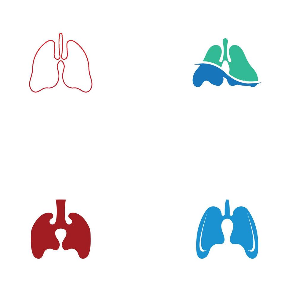 vector de plantilla de diseño de ilustración de logotipo de pulmones de órgano