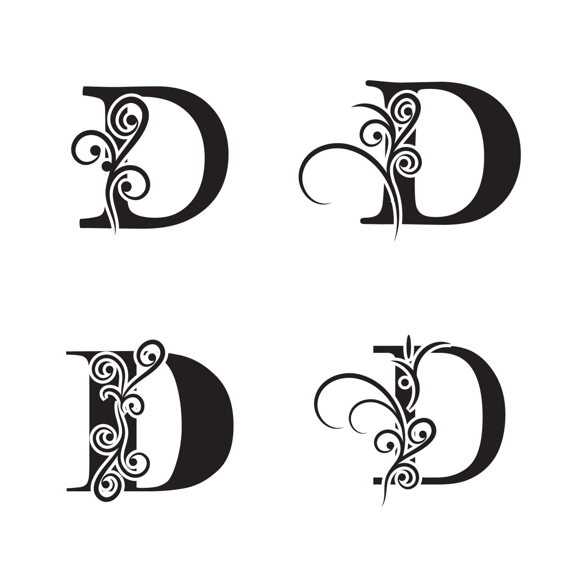 Fancy Calligraphy Letter D