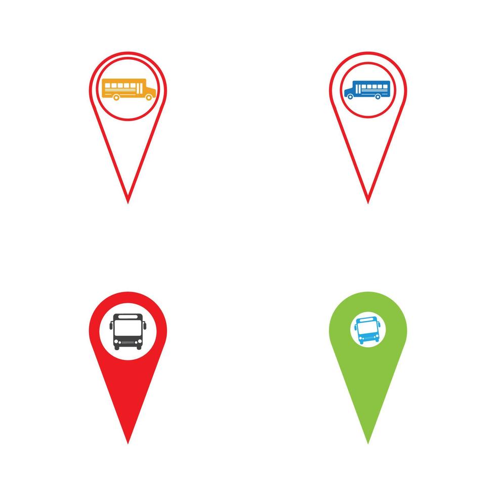 señal de puntero del mapa de ubicación de la estación de autobuses vector